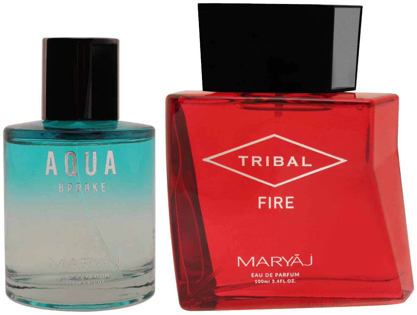 

Maryaj Aqua Brooke Eau De Parfum Citrus Floral Perfume 100ml For Women And Maryaj Tribal Fire Eau De Parfum Woody Ambery Perfume 100ml For Unisex (Pack Of 2)