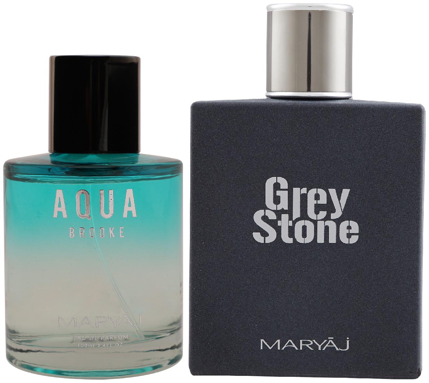 

Maryaj Aqua Brooke Eau De Parfum Citrus Floral Perfume 100ml for Women and Maryaj Grey Stone Eau De Parfum Aromatic Woody Perfume 100ml for Men