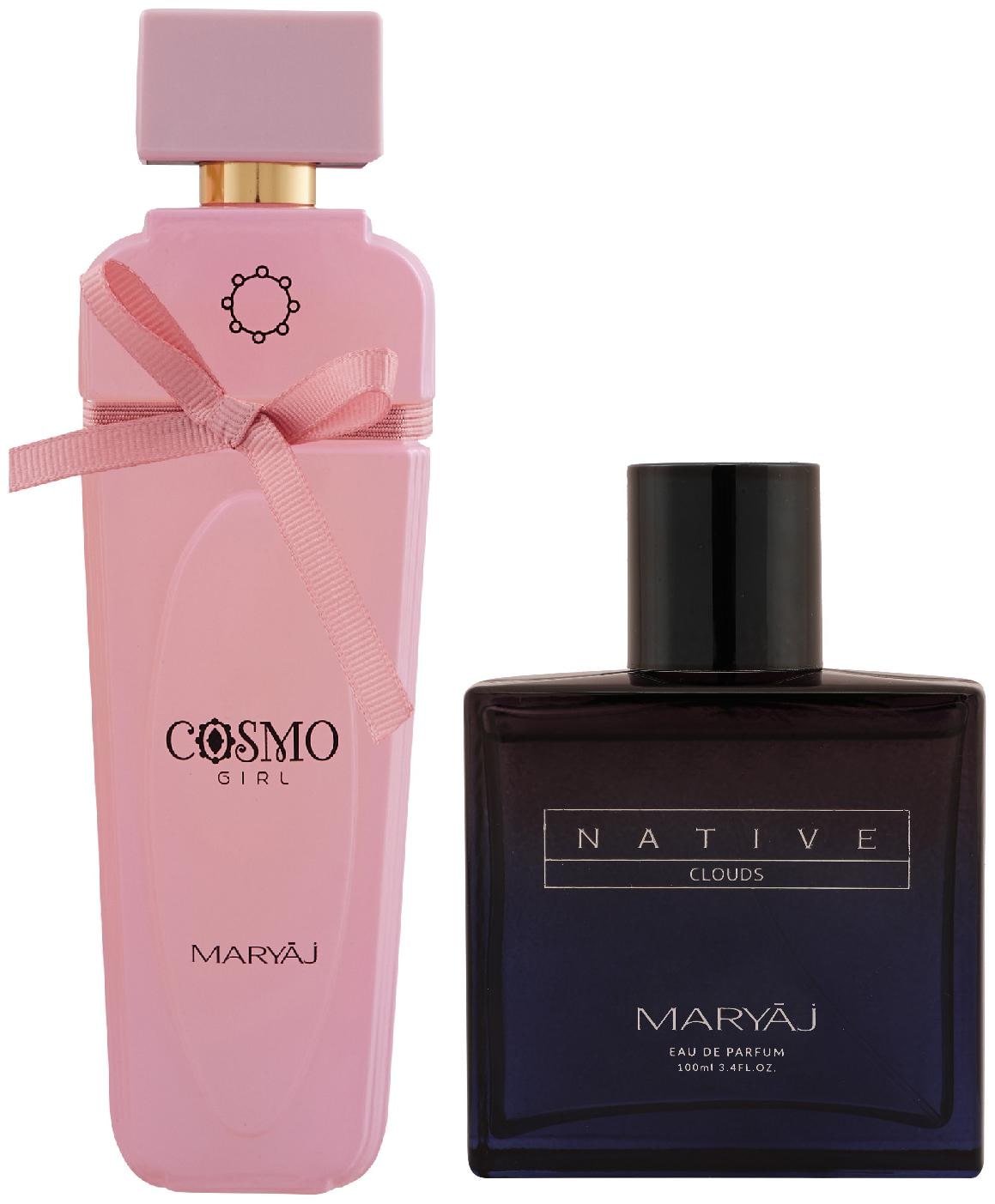 

Maryaj Cosmo Girl Eau De Parfum Floral Powdery Perfume 100ml For Women And Maryaj Native Clouds Eau De Parfum Aromatic Woody Perfume 100ml For Unisex (Pack Of 2)