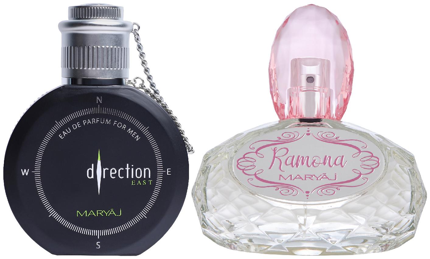 

Maryaj Direction East Eau De Parfum Citrus Spicy Perfume 100ml for Men and Maryaj Ramona Eau De Parfum Citrus Floral Perfume 100ml for Women