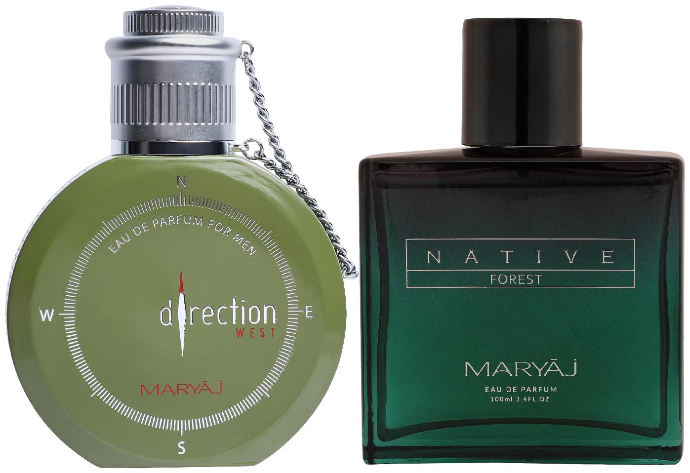 

Maryaj Direction West Eau De Parfum Green Spicy Perfume 100ml For Men And Maryaj Native Forest Eau De Parfum Aromatic Powdery Perfume 100ml For Unisex (Pack Of 2)