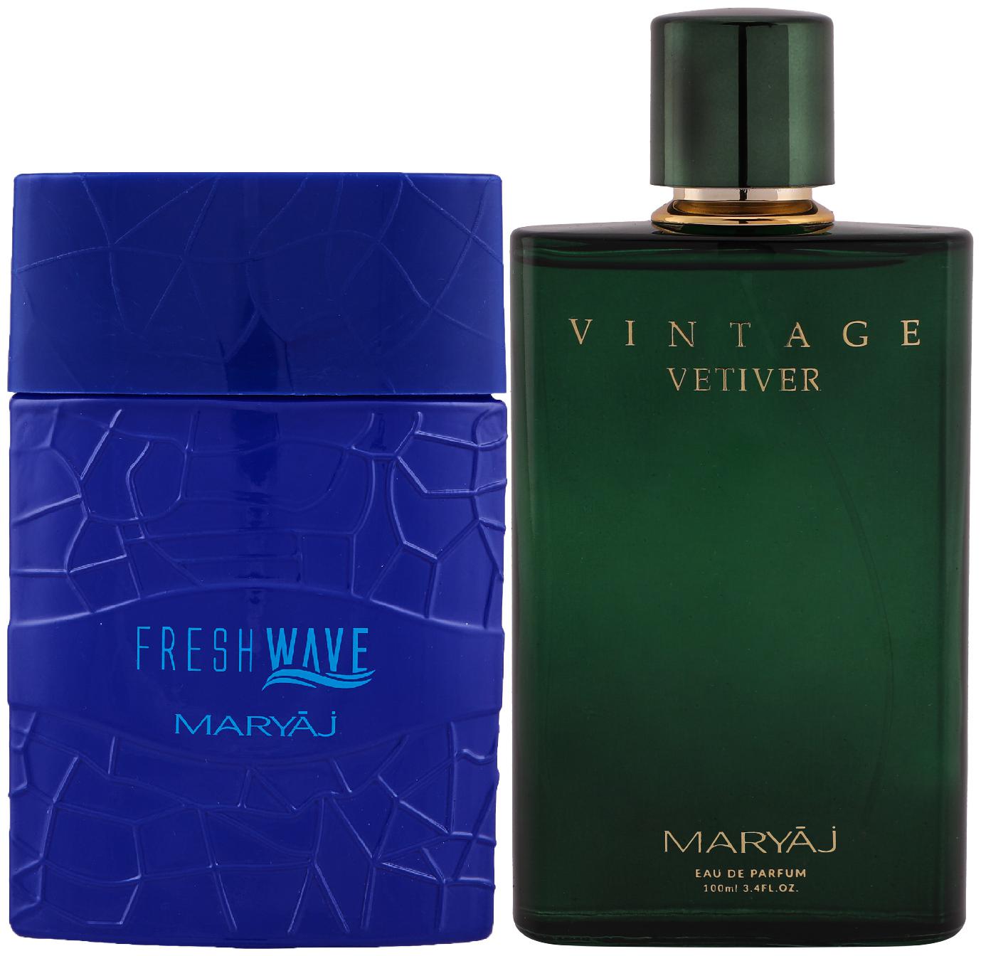 

Maryaj Fresh Wave Eau De Parfum Citrus Woody Perfume 100ml For Men And Maryaj Vintage Vetiver Eau De Parfum Citrus Aromatic Perfume 100ml For Unisex (Pack Of 2)
