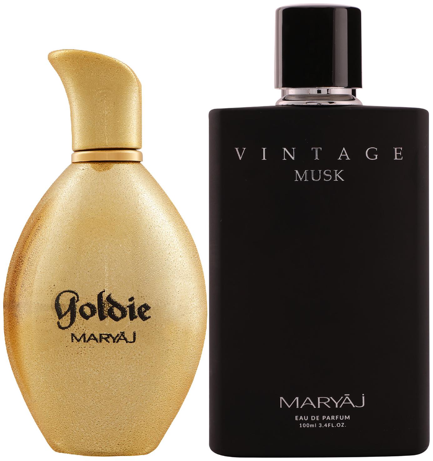 

Maryaj Goldie Eau De Parfum Fruity Floral Perfume 100ml For Women And Maryaj Vintage Musk Eau De Parfum Floral Musky Perfume 100ml For Unisex (Pack Of 2)
