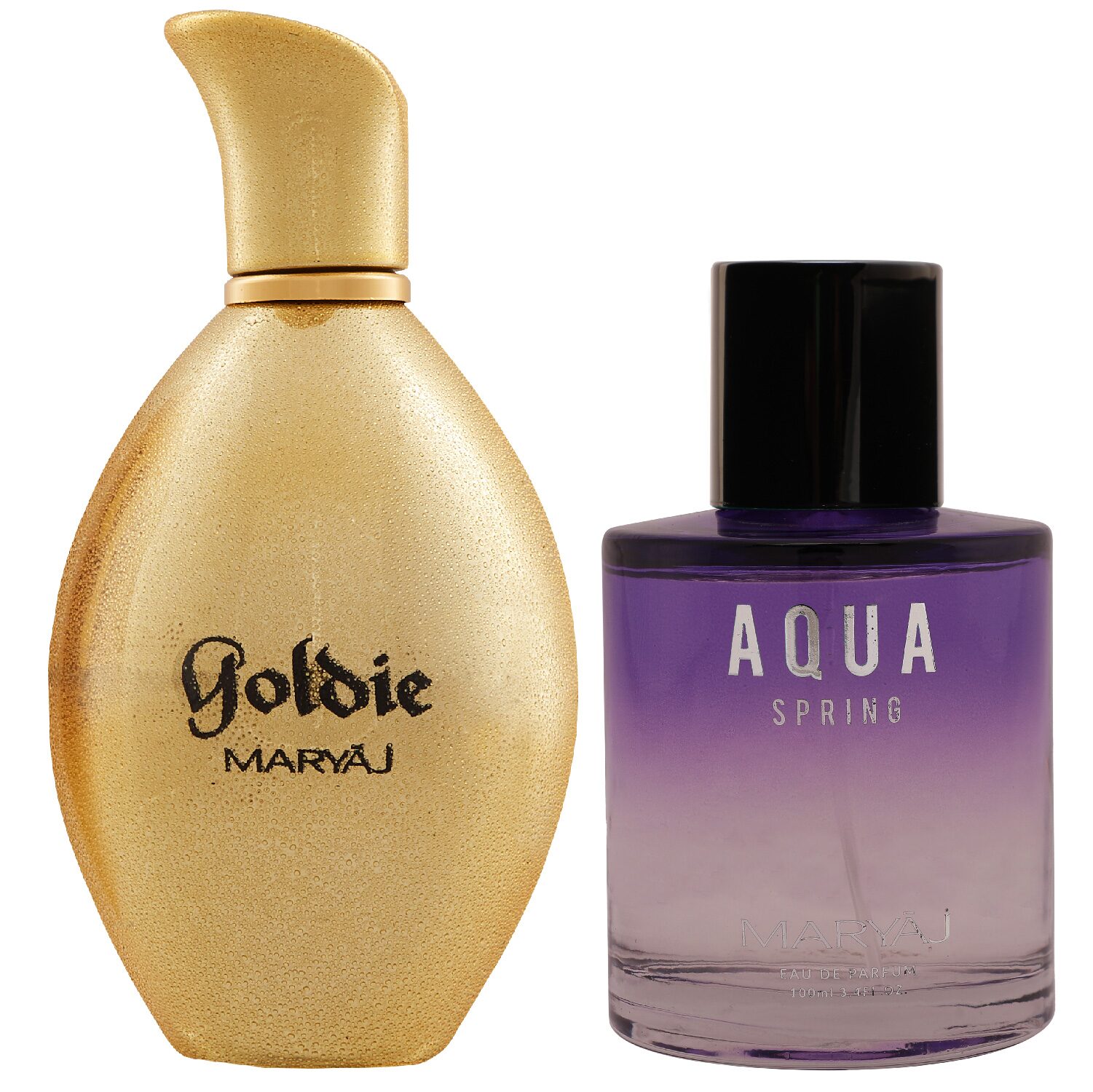 

Maryaj Goldie Eau De Parfum Fruity Floral Perfume 100ml And Aqua Spring Eau De Parfum Fruity Floral Perfume 100ml For women (Pack of 2)
