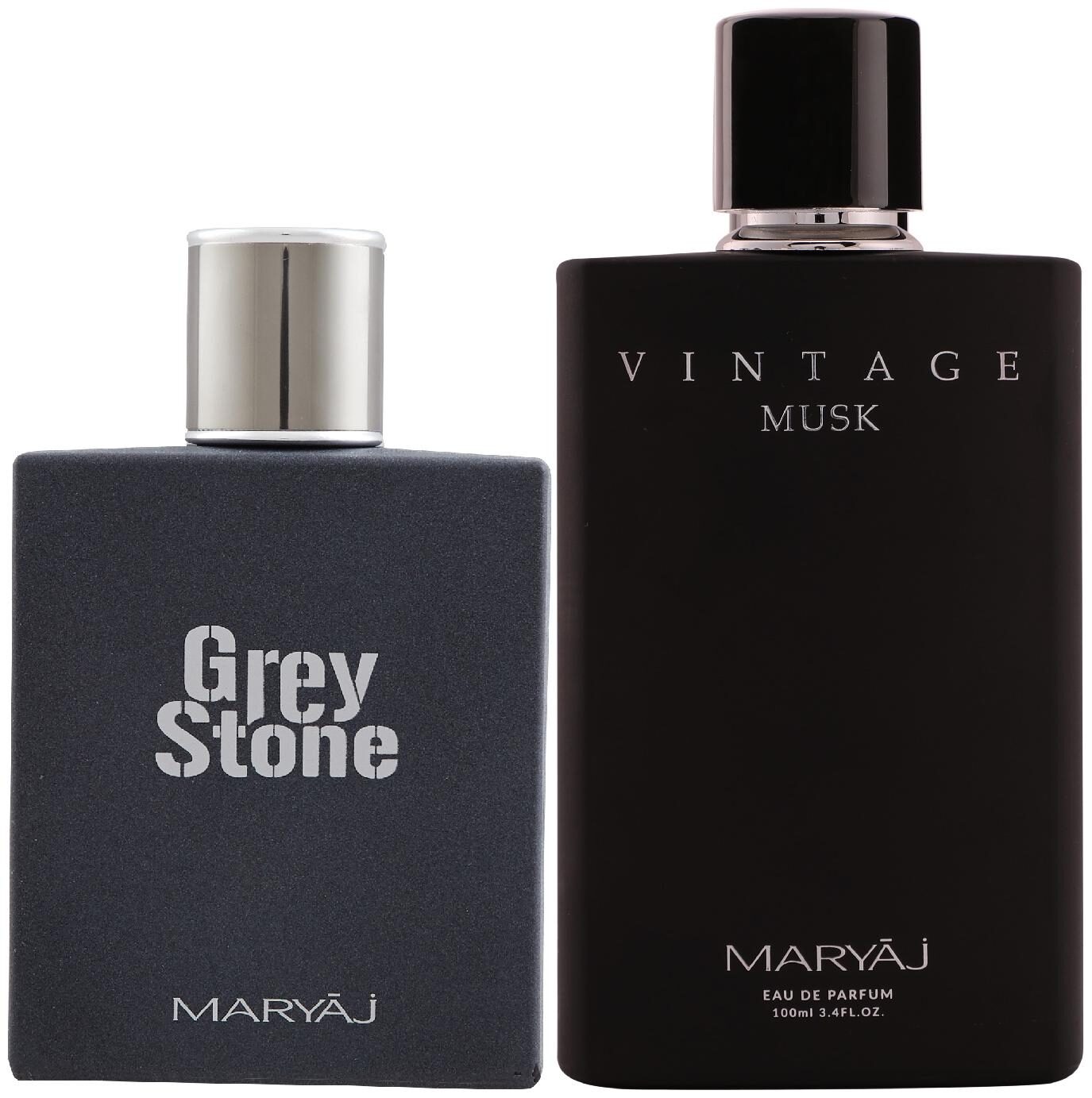

Maryaj Grey Stone Eau De Parfum Aromatic Woody Perfume 100ml For Men And Maryaj Vintage Musk Eau De Parfum Floral Musky Perfume 100ml For Unisex (Pack Of 2)
