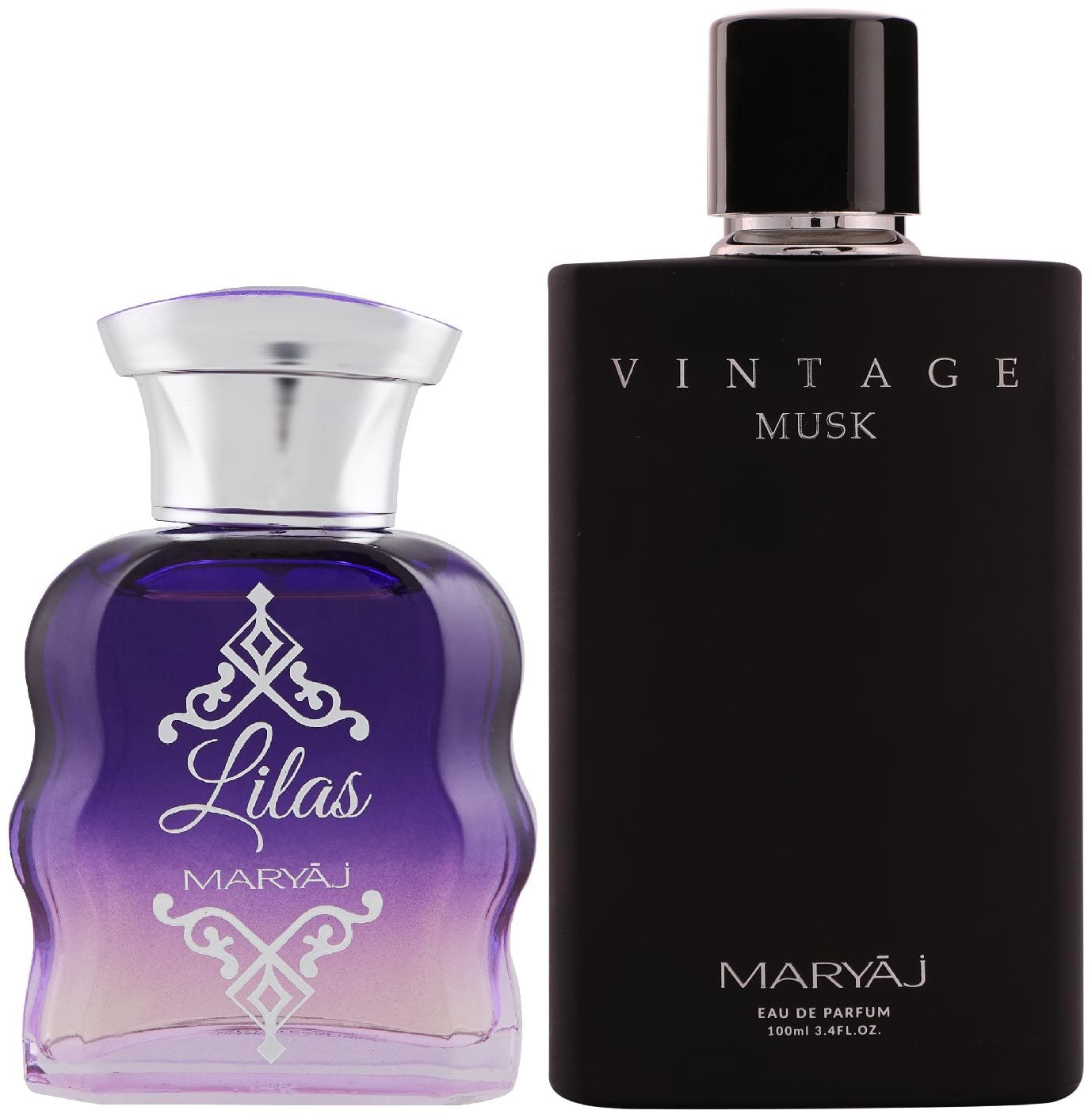 

Maryaj Lilas Eau De Parfum Citrus Floral Perfume 100ml For Women And Maryaj Vintage Musk Eau De Parfum Floral Musky Perfume 100ml For Unisex (Pack Of 2)