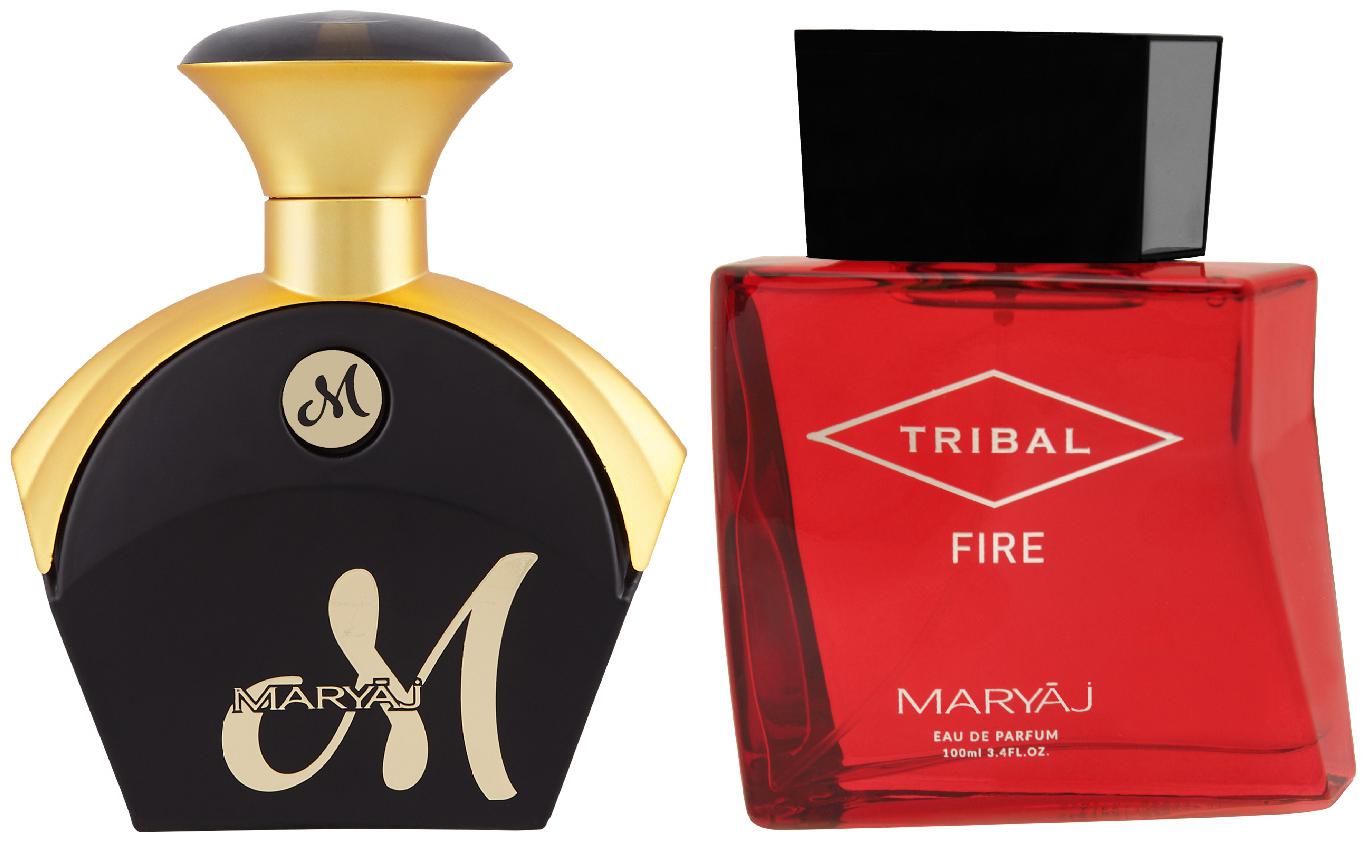 

Maryaj M For Her Eau De Parfum Fruity Floral Perfume 90ml For Women And Maryaj Tribal Fire Eau De Parfum Woody Ambery Perfume 100ml For Unisex (Pack Of 2)