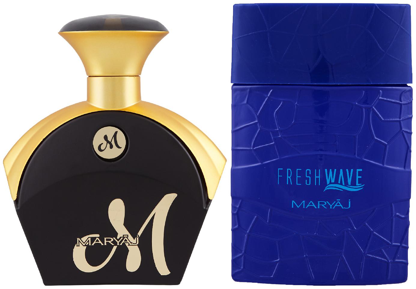 

Maryaj M for Her Eau De Parfum Fruity Floral Perfume 90ml for Women and Maryaj Fresh Wave Eau De Parfum Citrus Woody Perfume 100ml for Men