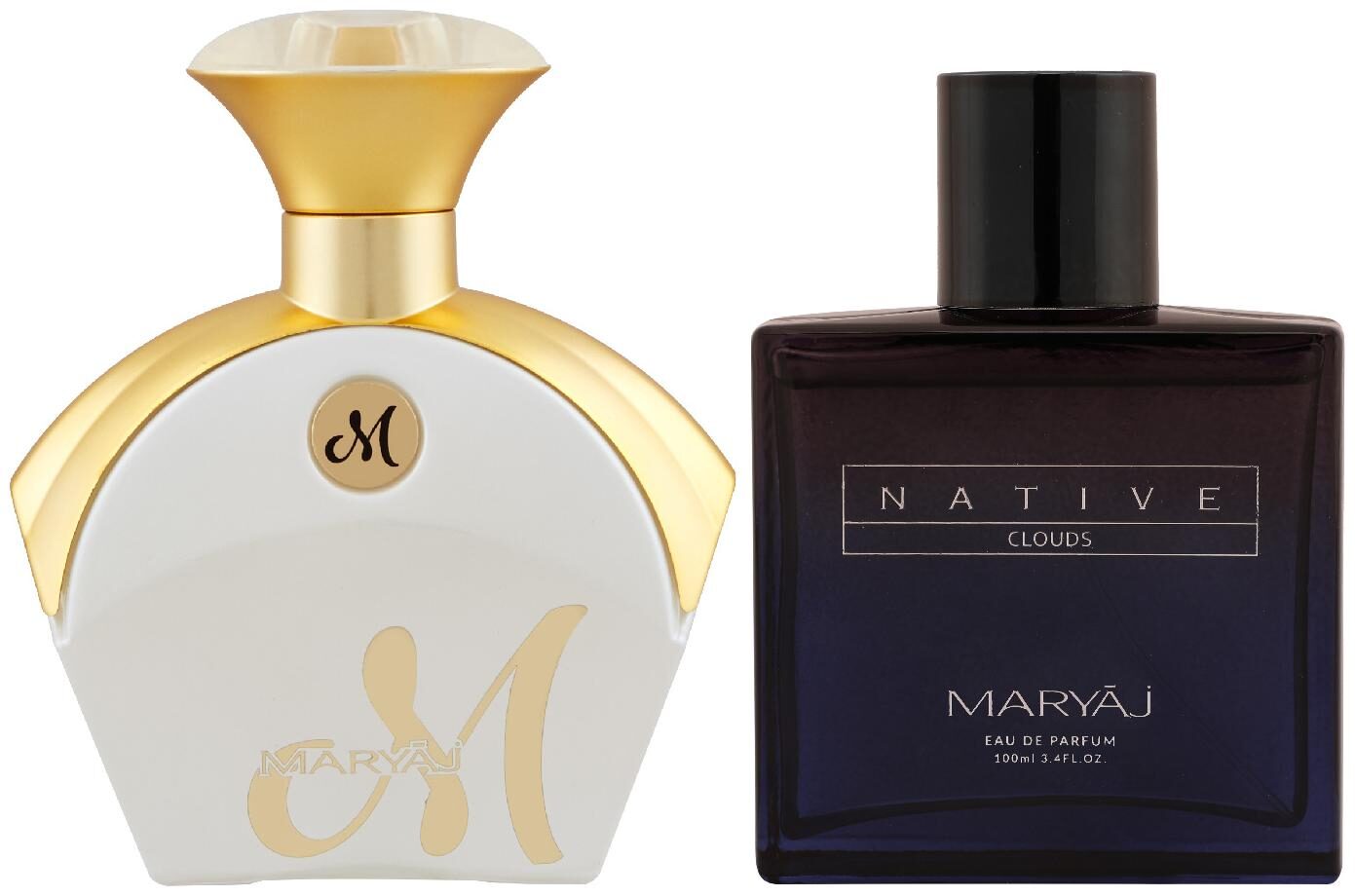 

Maryaj M White For Her Eau De Parfum Floral Fruity Perfume 90ml For Women And Maryaj Native Clouds Eau De Parfum Aromatic Woody Perfume 100ml For Unisex (Pack Of 2)