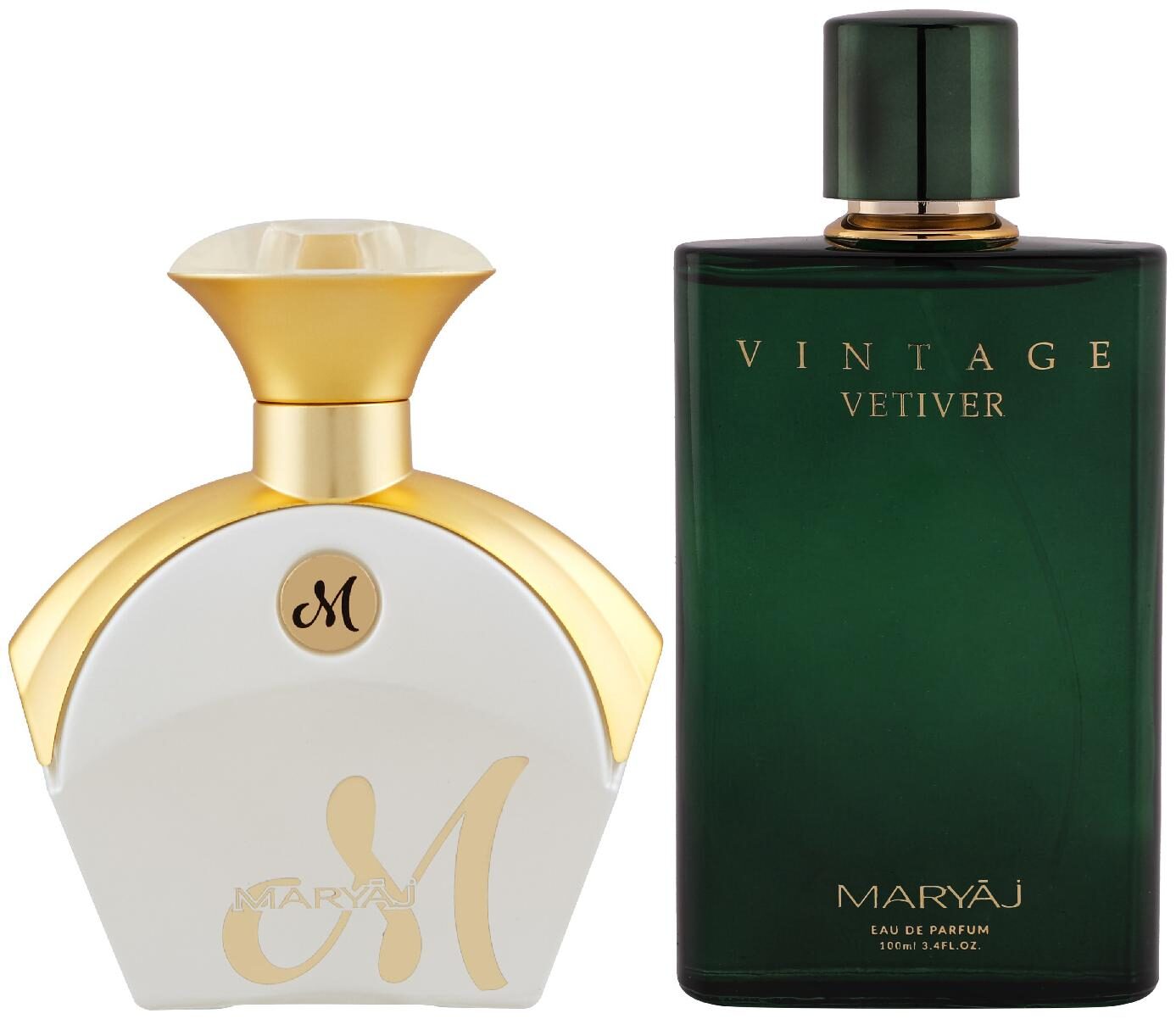 

Maryaj M White For Her Eau De Parfum Floral Fruity Perfume 90ml For Women And Maryaj Vintage Vetiver Eau De Parfum Citrus Aromatic Perfume 100ml For Unisex (Pack Of 2)