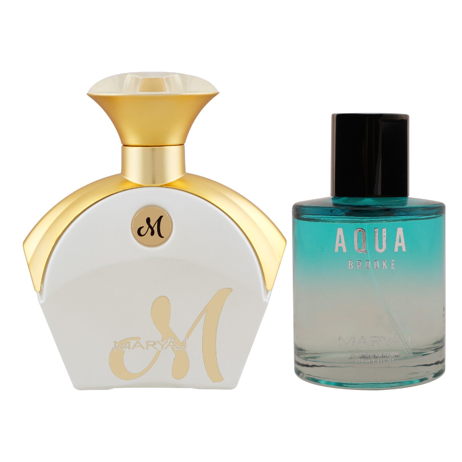 

Maryaj M WhiteFor Her Eau De Parfum Floral Fruity Perfume 90ml And Aqua Brooke Eau De Parfum Citrus Floral Perfume 100ml For women (Pack of 2)