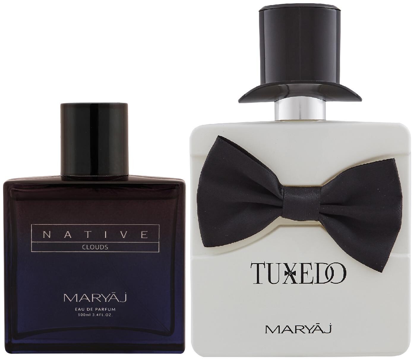 

Maryaj Native Clouds Eau De Parfum Aromatic Woody Perfume 100ml for Unisex and Maryaj Tuxedo Eau De Parfum Spicy Woody Perfume 100ml for Men
