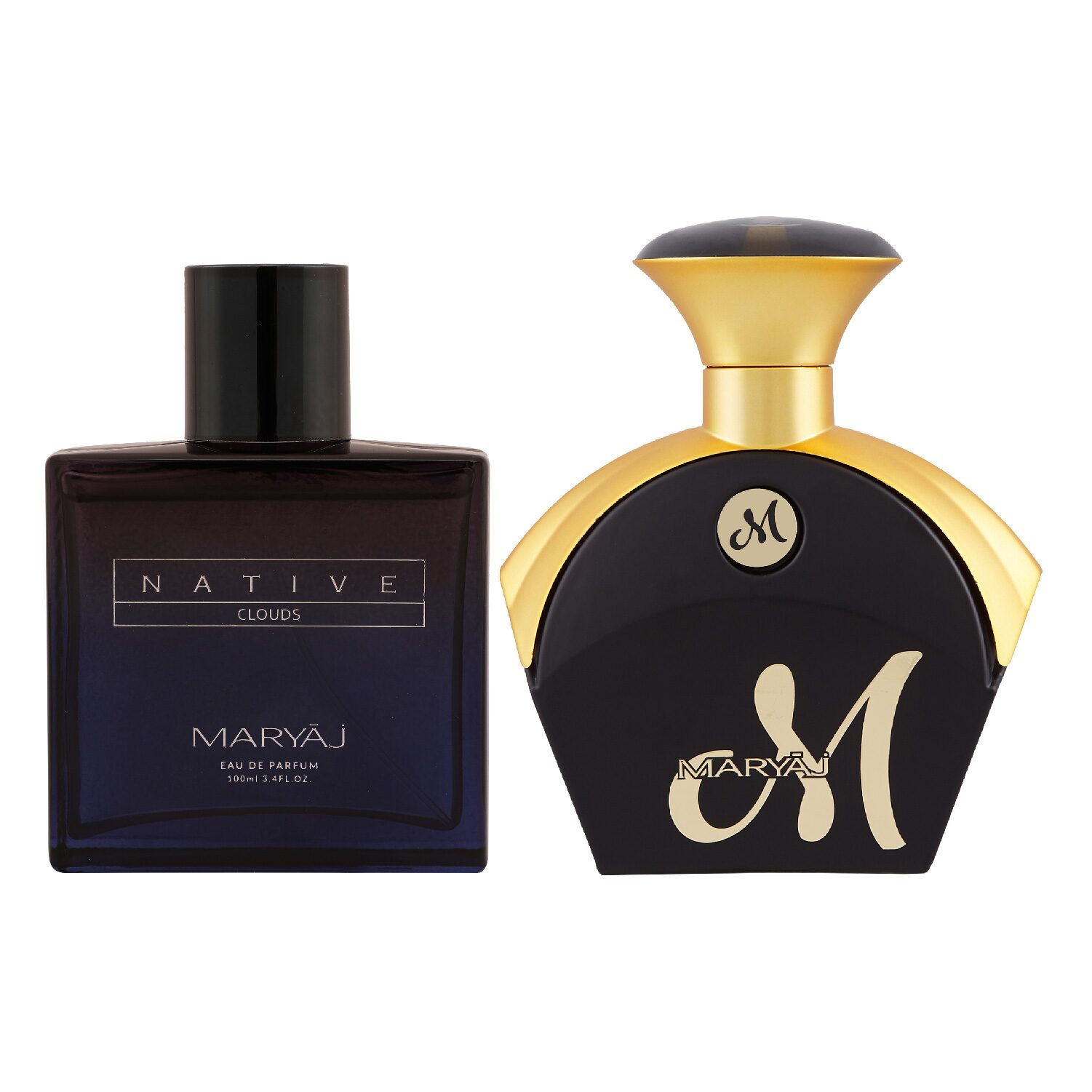 

Maryaj Native Clouds Eau De Parfum Aromatic Woody Perfume 100ml For Unisex And Maryaj M For Her Eau De Parfum Fruity Floral Perfume 90ml For Women (Pack Of 2)