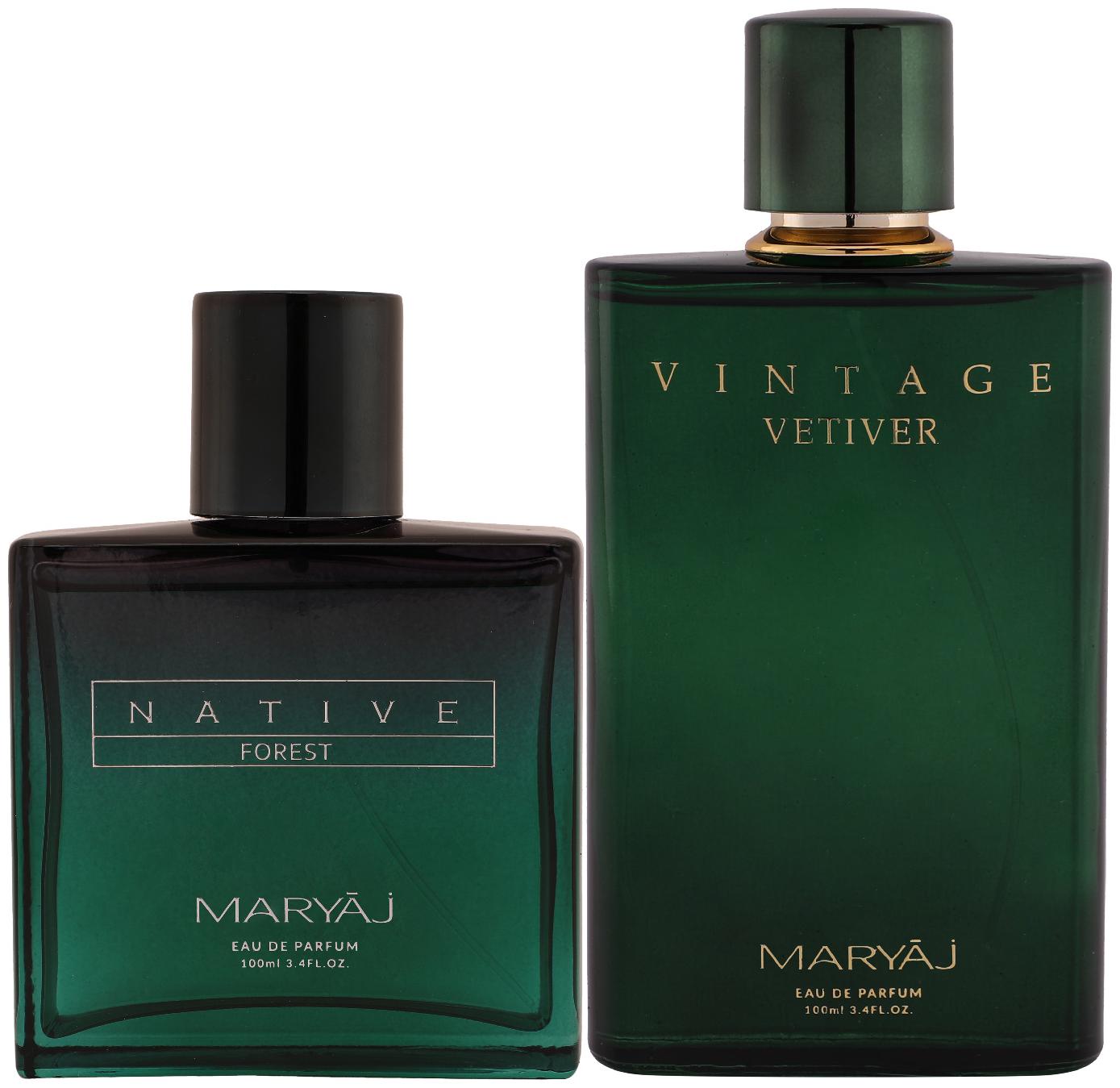 

Maryaj Native Forest Eau De Parfum Aromatic Powdery Perfume 100ml For Unisex And Maryaj Vintage Vetiver Eau De Parfum Citrus Aromatic Perfume 100ml For Unisex (Pack Of 2)