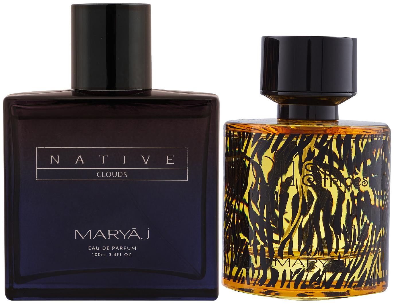 

Maryaj Native Clouds Eau De Parfum Aromatic Woody Perfume 100ml for Unisex and Maryaj Wild Stripes Eau De Parfum Aromatic Oriental Perfume 100ml for Men