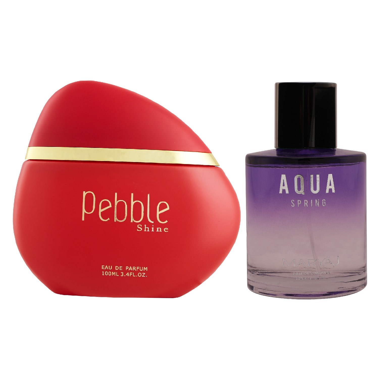 

Maryaj Pebble Shine Eau De Parfum Floral Fruity Perfume 100ml And Aqua Spring Eau De Parfum Fruity Floral Perfume 100ml For women (Pack of 2)