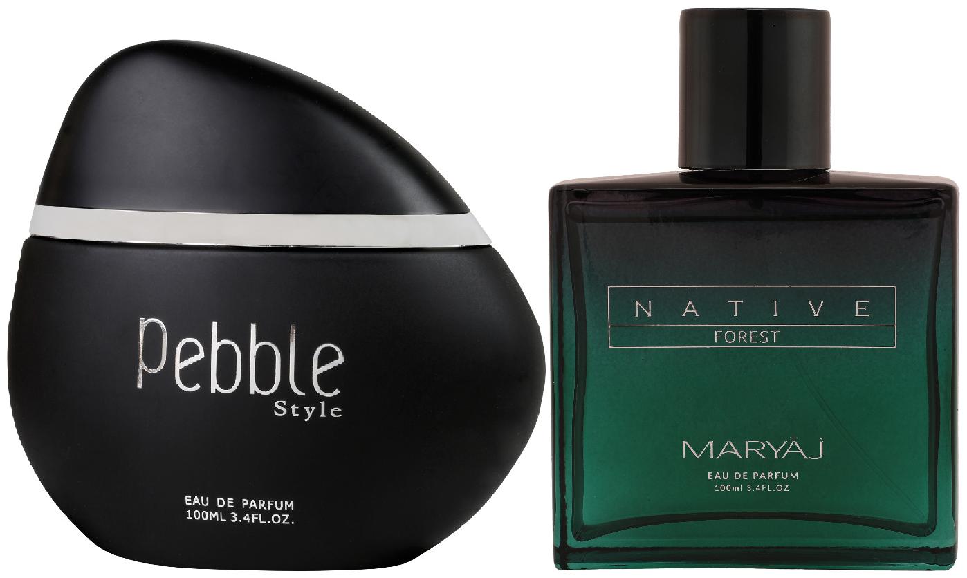 

Maryaj Pebble Style Eau De Parfum Spicy Woody Perfume 100ml For Men And Maryaj Native Forest Eau De Parfum Aromatic Powdery Perfume 100ml For Unisex (Pack Of 2)