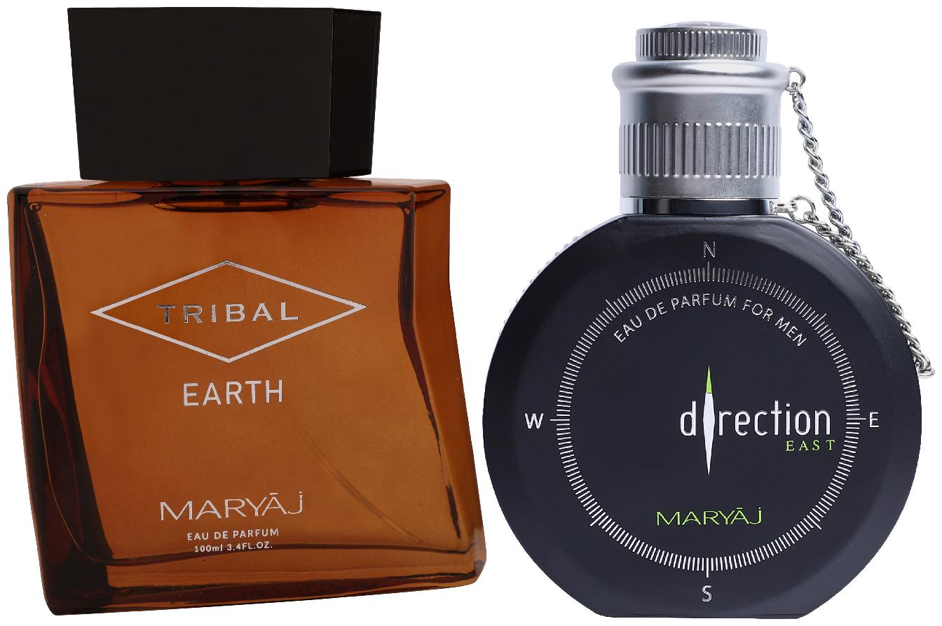 

Maryaj Tribal Earth Eau De Parfum Citrus Woody Perfume 100ml for Unisex and Maryaj Direction East Eau De Parfum Citrus Spicy Perfume 100ml for Men