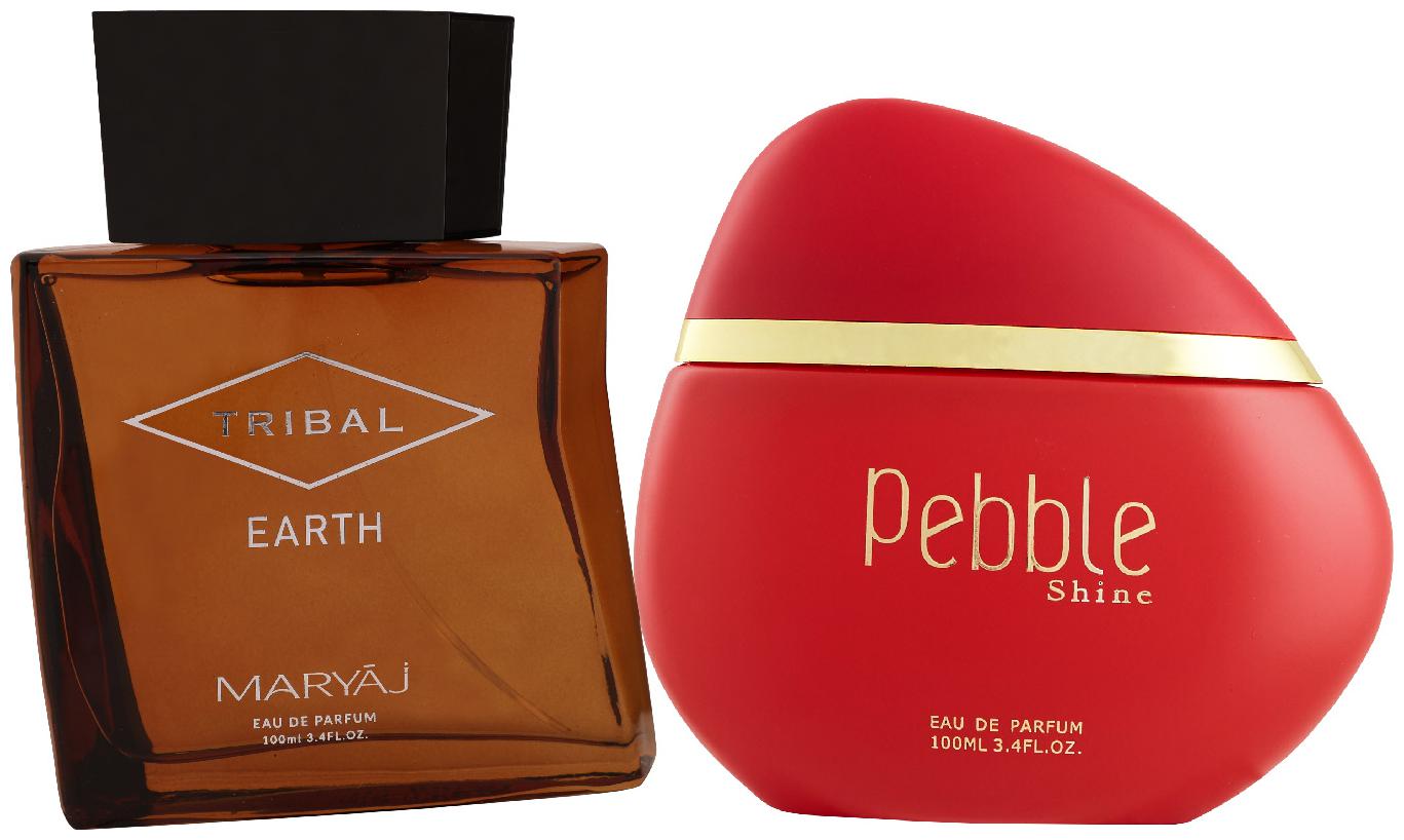 

Maryaj Tribal Earth Eau De Parfum Citrus Woody Perfume 100ml for Unisex and Maryaj Pebble Shine Eau De Parfum Floral Fruity Perfume 100ml for Women