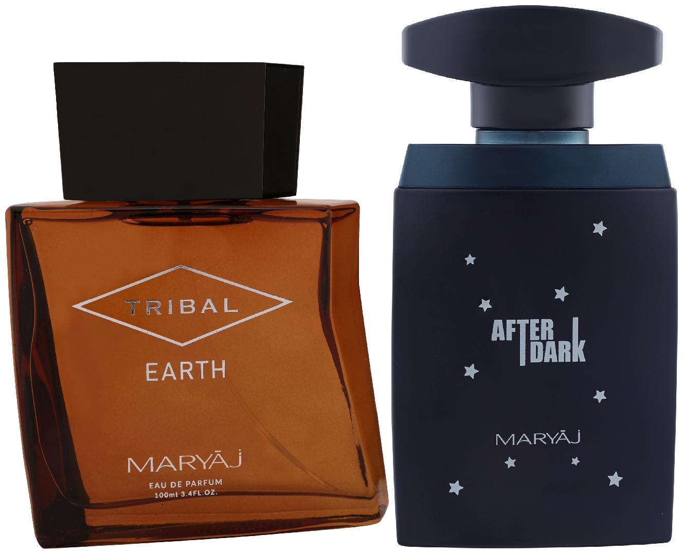 

Maryaj Tribal Earth Eau De Parfum Citrus Woody Perfume 100ml for Unisex and Maryaj After Dark Eau De Parfum Woody Aromatic Perfume 100ml for Men