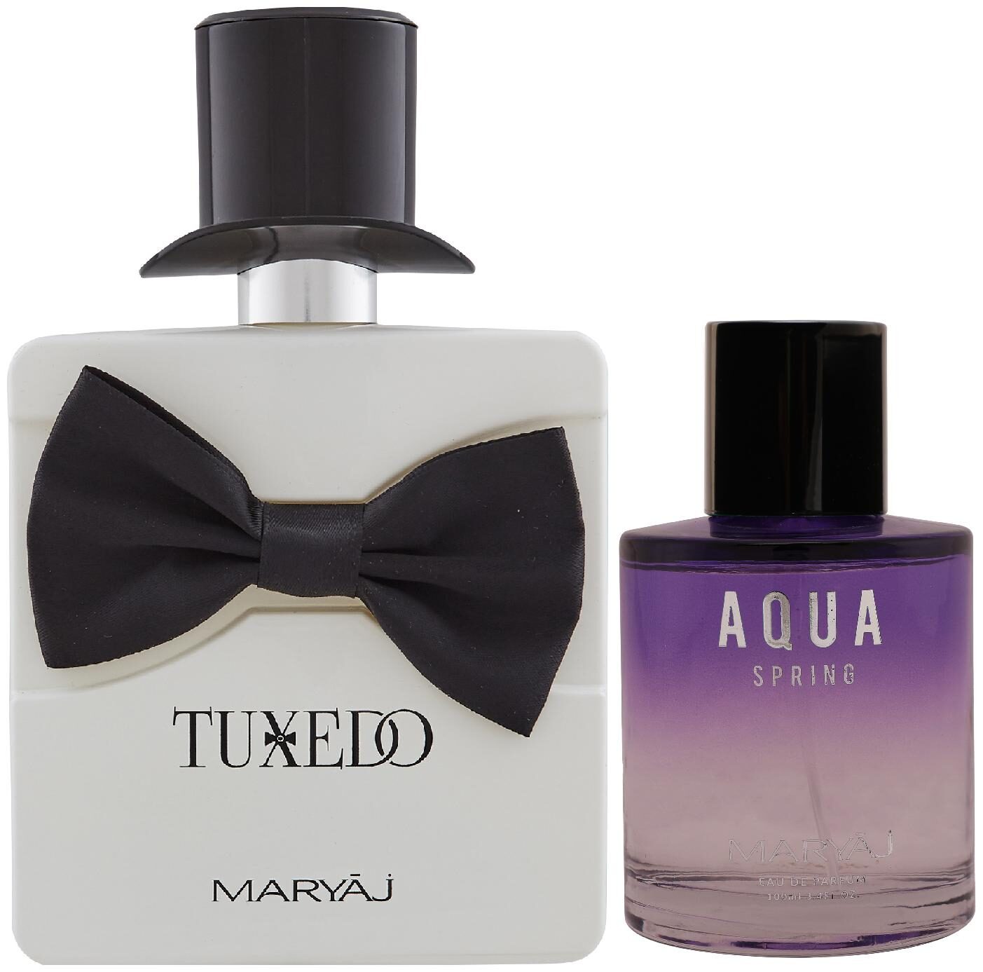 

Maryaj Tuxedo Eau De Parfum Spicy Woody Perfume 100ml For Men And Maryaj Aqua Spring Eau De Parfum Fruity Floral Perfume 100ml For Women (Pack Of 2)