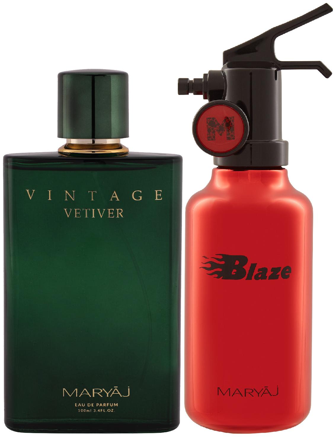 

Maryaj Vintage Vetiver Eau De Parfum Citrus Aromatic Perfume 100ml for Unisex and Maryaj Blaze Eau De Parfum Citrus Aromatic Perfume 100ml for Men