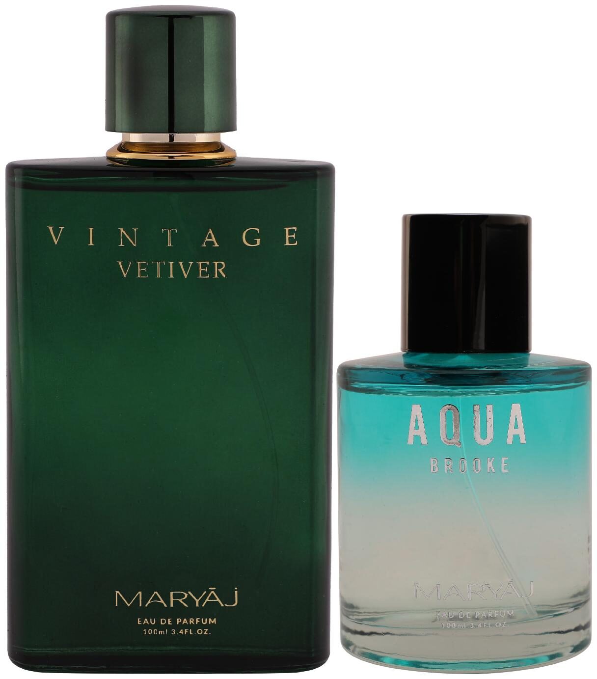 

Maryaj Vintage Vetiver Eau De Parfum Citrus Aromatic Perfume 100ml For Unisex And Maryaj Aqua Brooke Eau De Parfum Citrus Floral Perfume 100ml For Women (Pack Of 2)