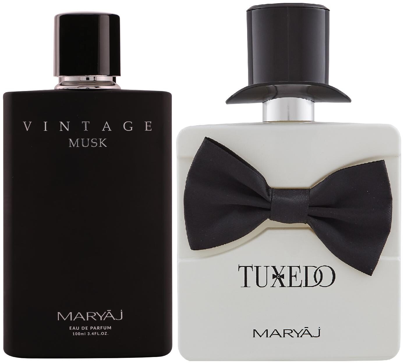 

Maryaj Vintage Musk Eau De Parfum Floral Musky Perfume 100ml for Unisex and Maryaj Tuxedo Eau De Parfum Spicy Woody Perfume 100ml for Men