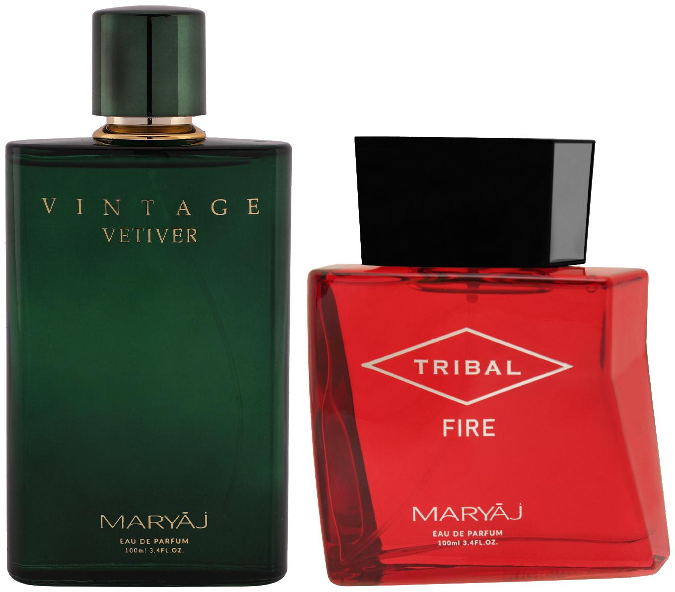 

Maryaj Vintage Vetiver Eau De Parfum Citrus Aromatic Perfume 100ml For Unisex And Maryaj Tribal Fire Eau De Parfum Woody Ambery Perfume 100ml For Unisex (Pack Of 2)