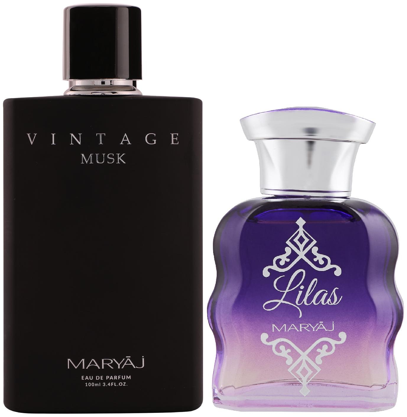 

Maryaj Vintage Vetiver Eau De Parfum Citrus Aromatic Perfume 100ml for Unisex and Maryaj Lilas Eau De Parfum Citrus Floral Perfume 100ml for Women