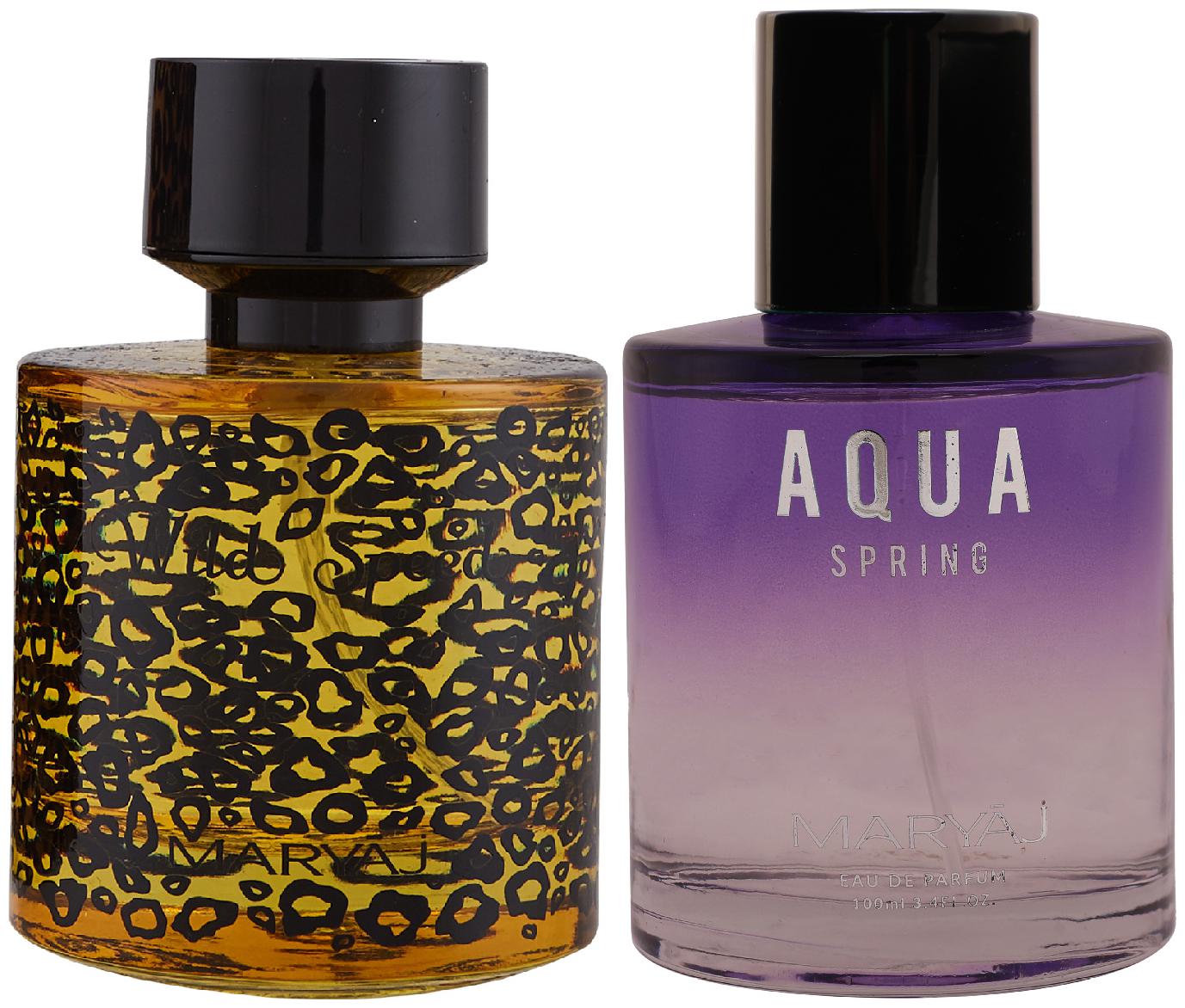 

Maryaj Wild Speed Eau De Parfum Citrus Spicy Perfume 100ml For Men And Maryaj Aqua Spring Eau De Parfum Fruity Floral Perfume 100ml For Women (Pack Of 2)