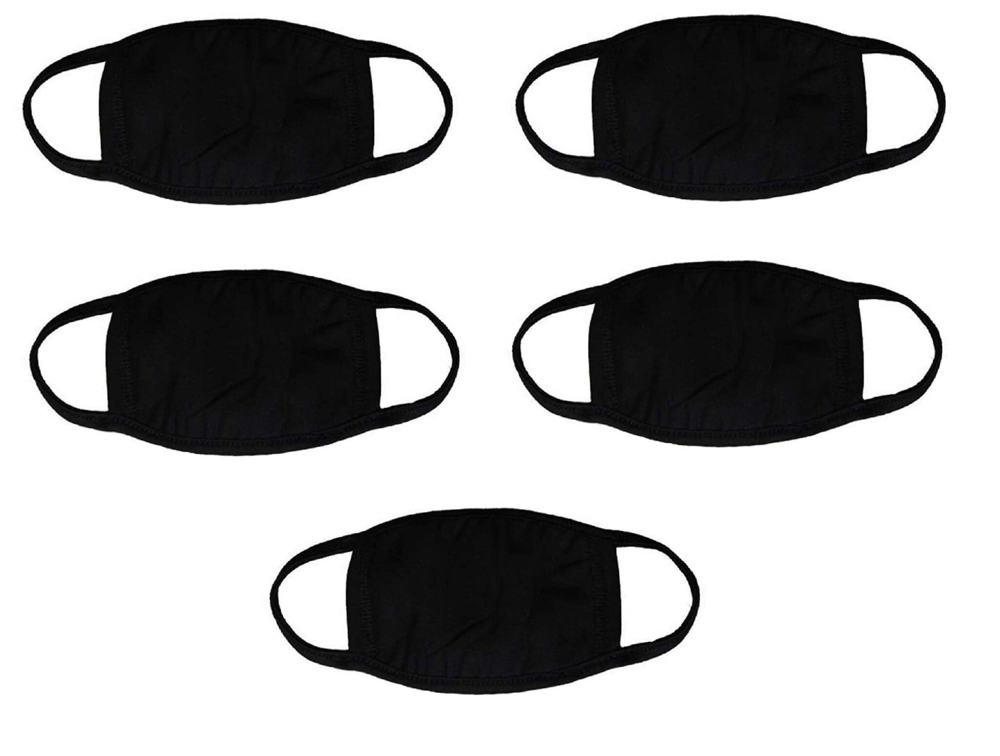 

Maskey Anti Dust Free Solid Black Cotton Reuasable Washable Protection Face Mask ( Pack of 5)