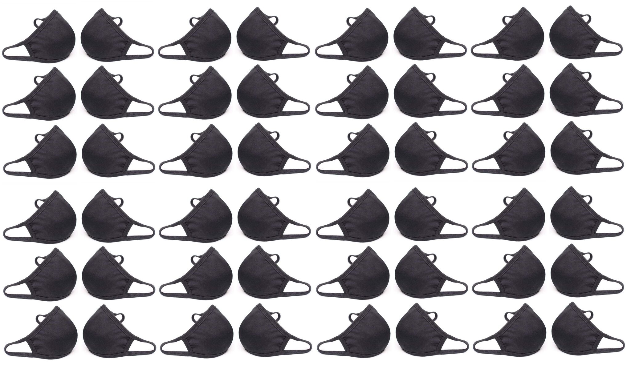 

Maskey Face Mask with Earloop Re-usable Strechable Washable Black (Pack of 48)