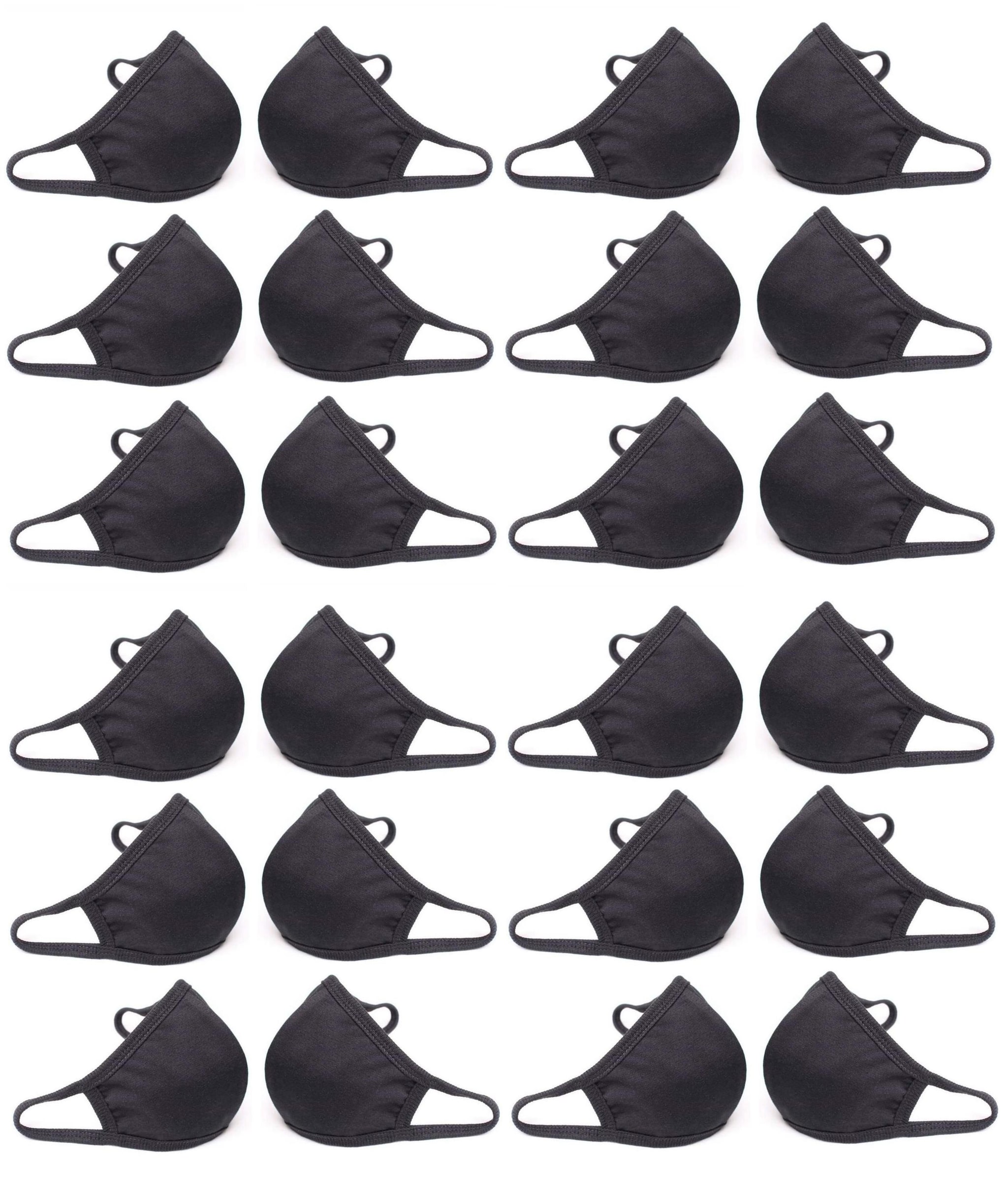

Maskey Face Mask with Earloop Re-usable Strechable Washable Black (Pack of 24 )