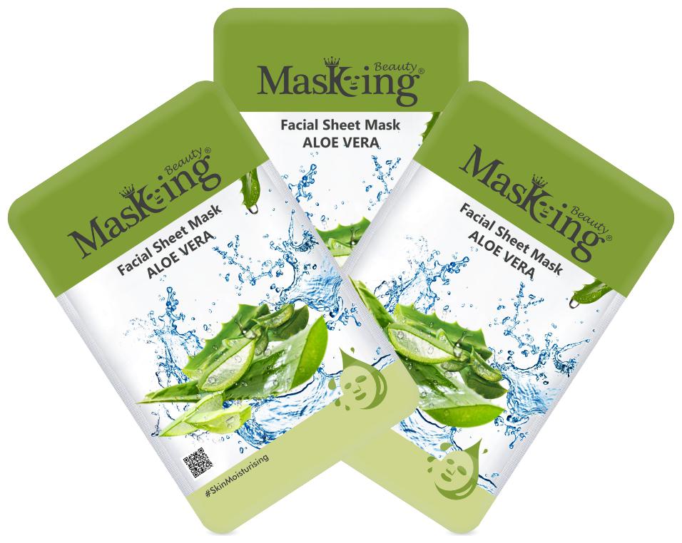 

Masking Beauty Facial Sheet Mask Aloe Vera 20ml Each (Pack of 3)