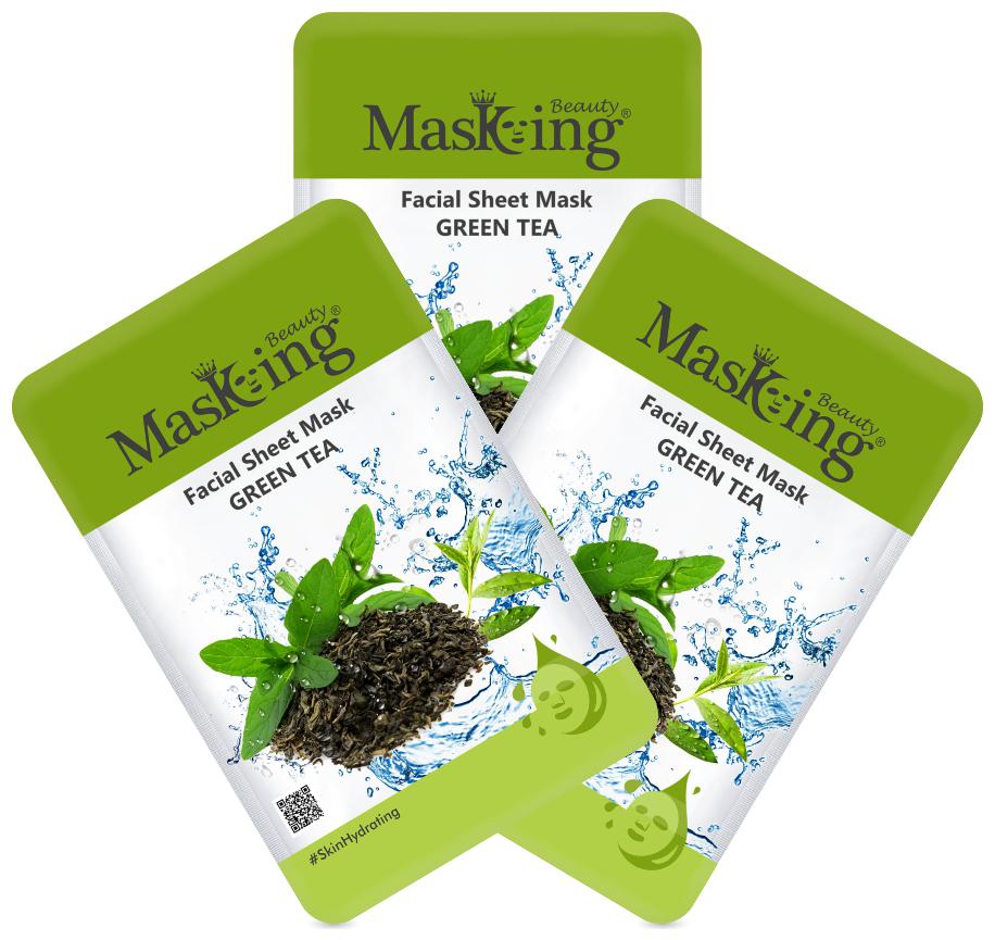 

Masking Beauty Facial Sheet Mask Green Tea 20ml Each (Pack of 3)