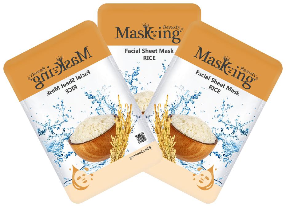 

Masking Beauty Facial Sheet Mask Rice 20ml Each (Pack of 3)