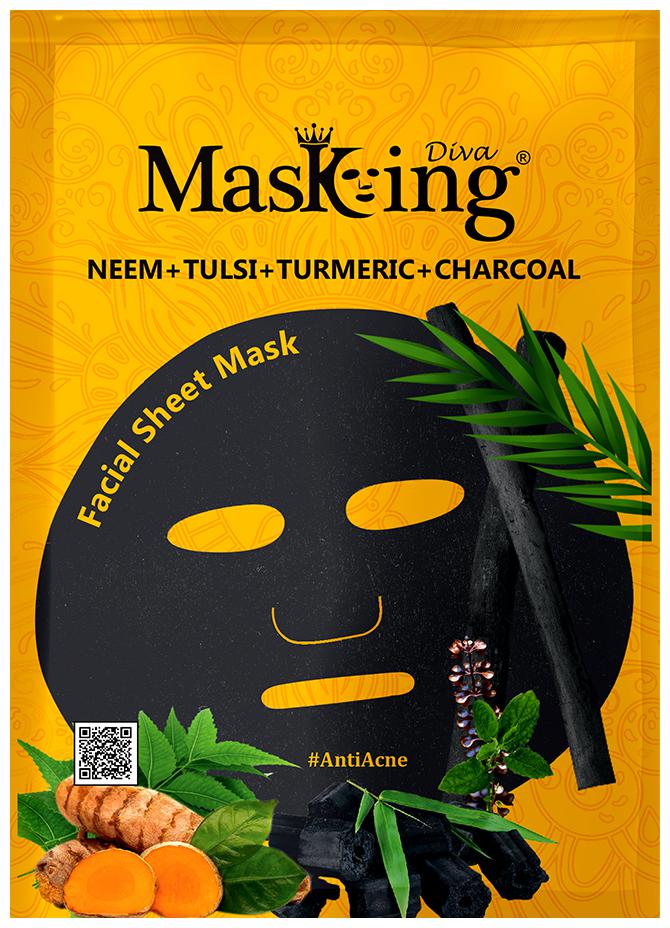 

Masking Diva Neem Tulsi Turmeric Charcoal Facial Sheet Mask 25ml (Pack Of 1)