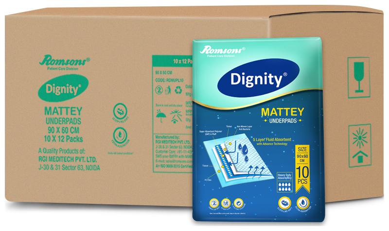 

Dignity Mattey Underpads 10 pcs Size 60 90 cm Pack of 12