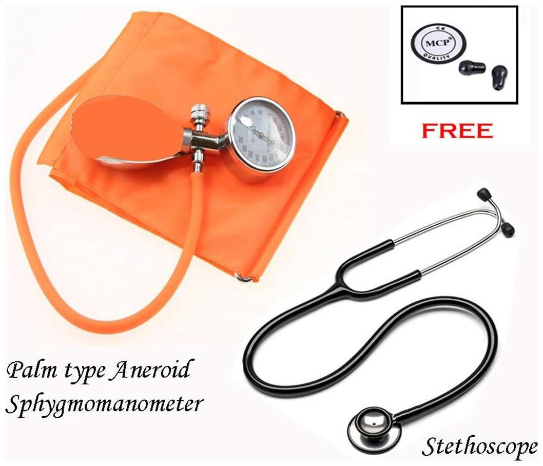 

MCP Palm Type Aneroid Sphygmomanometer BP Monitor with Stethoscope