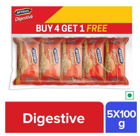 

Mcvities Digestive Biscuits 100 g each (Buy 4 Get 1 Free)