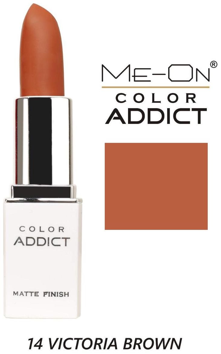 

Me-On Color Addict Matte Lipstick Shade 14 Victoria Brown 4g