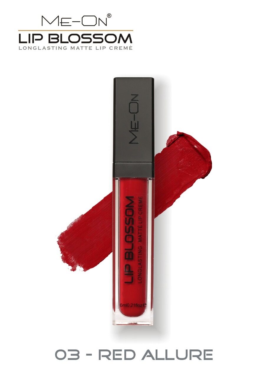 

Me-On Lip Blossom Long lasting Matte Lip Cre me Shade Red Allure 4g