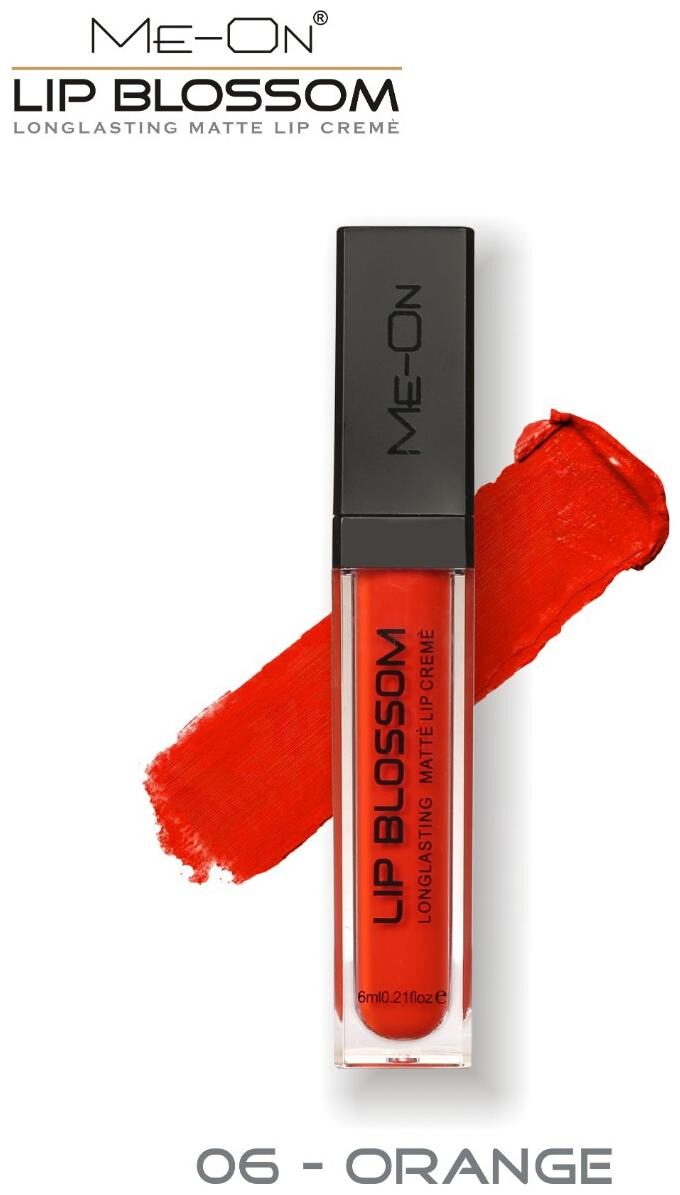 

Me-On Lip Blossom Long lasting Matte Lip Cre me Shade Orange 4g