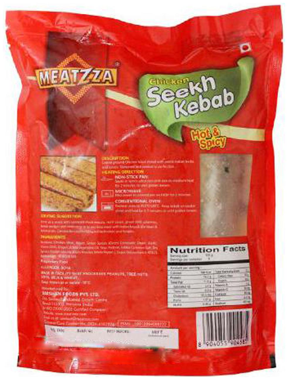 

Meatzza Chicken - Seekh Kebab Hot Spicy 500 g