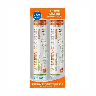 Buy Medily S 1000mg Vitamin C Effervescent Tablets Zesty Orange Flavour For Active Immunity Quintessential Antioxidant And Zero Sugar 20 Tablets Pack Of 2 1 Online At Low Prices In India Paytmmall Com