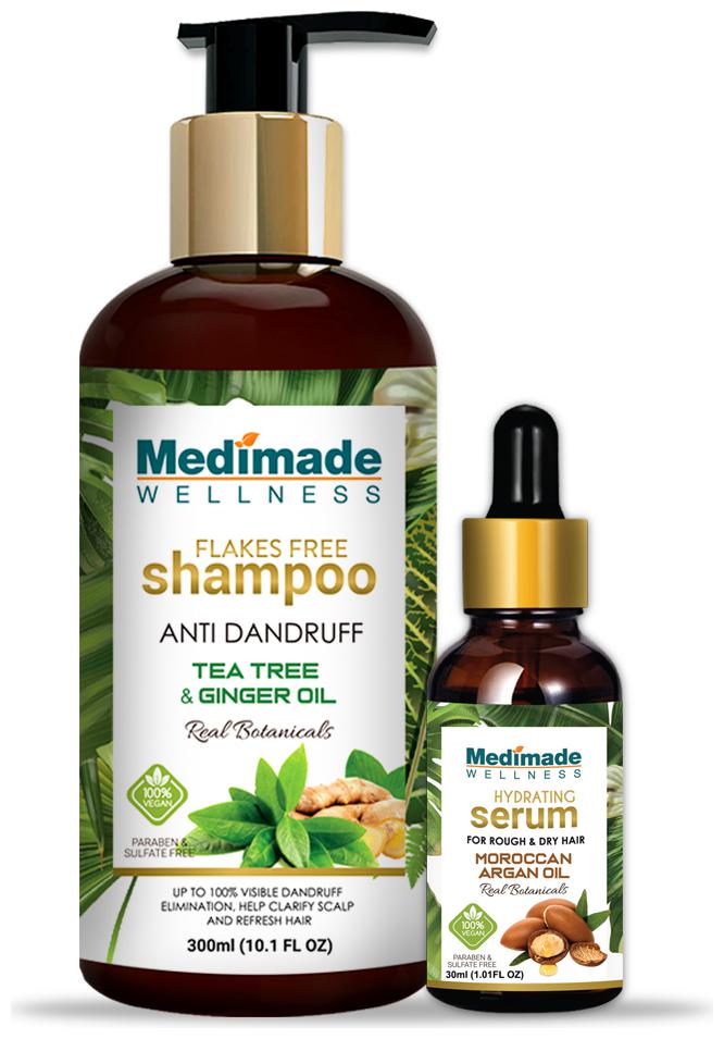

Medimade Anti dandruff shampoo 300ml hair growth serum 30ml) Pack of 2
