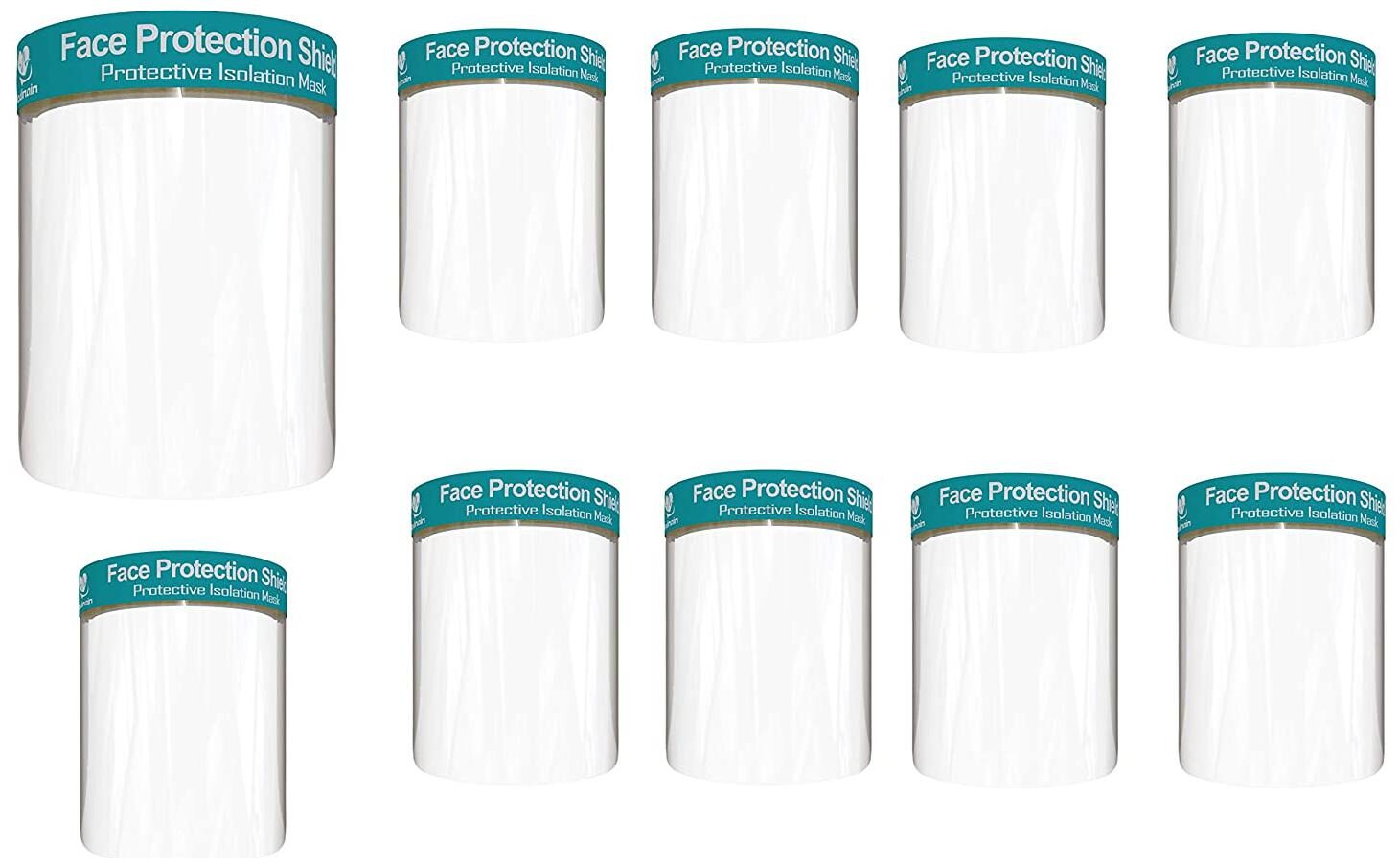 

Medinain Unisex Washable Full Face Protection Safety Face Shield Visor (Pack of 10)