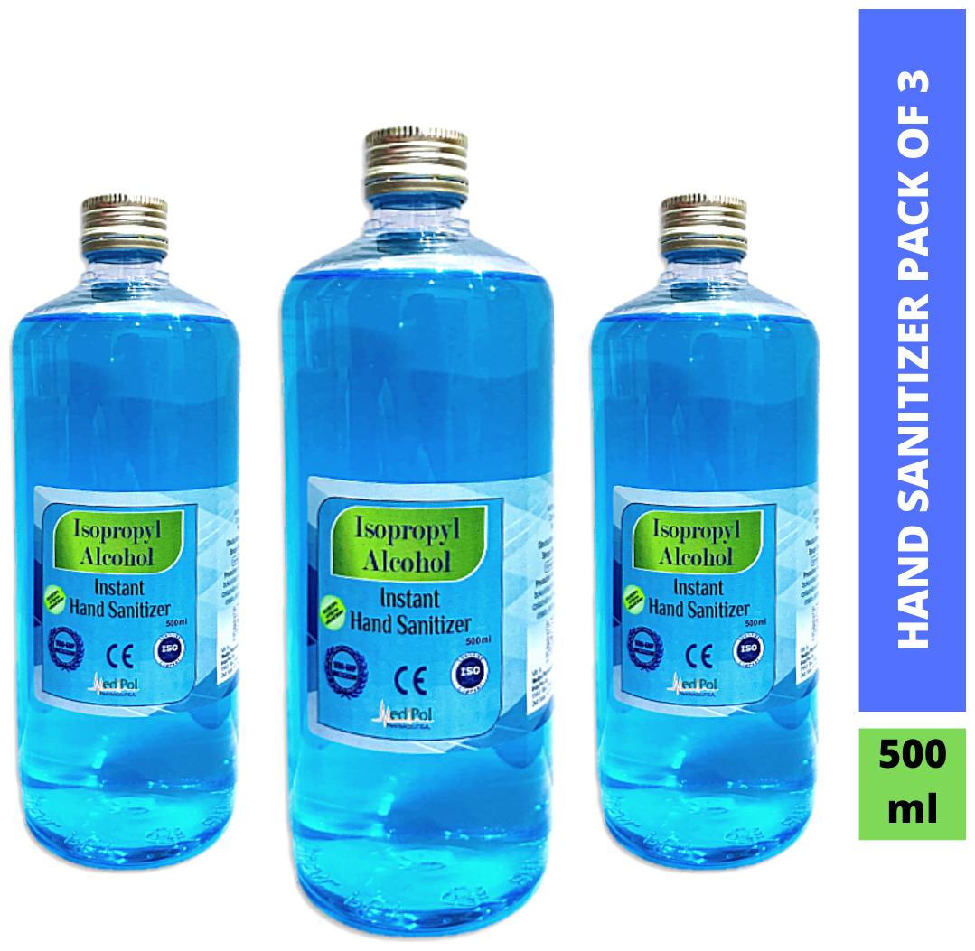 

Medipol Instant Hand Sanitizer 70 Isopropyl Alcohol Based 500ml (Pack Of 3)