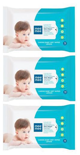 

Mee Mee Baby Wet Wipes - Lemon Fragrance 72 pcs Pack of 3